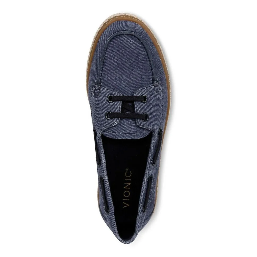 Vionic Bay Loafers Women's 9.5 Dark Denim Leather Slip On Comfort Shoes ZOGG1818